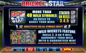 cricket star slot screenshot 2