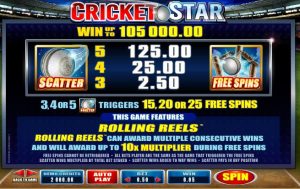 cricket star slot screenshot 3