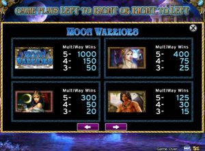 moon warriors slot screenshot 2