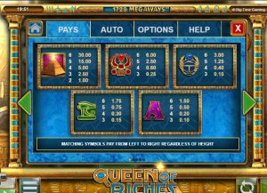 queen of riches slot screenshot 2