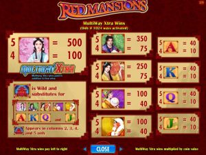 red mansions slot screenshot 2