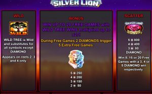 silver lion slot screenshot 2