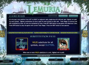 the forgotten land of lemuria slot screenshot 2