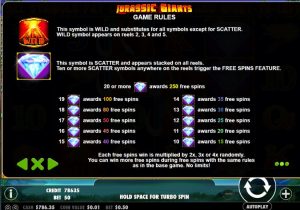 jurassic giants slot screenshot 3